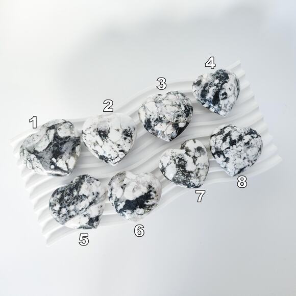 Black Tourmaline in Quartz Heart Crystal Carving - Picture 8 of 9